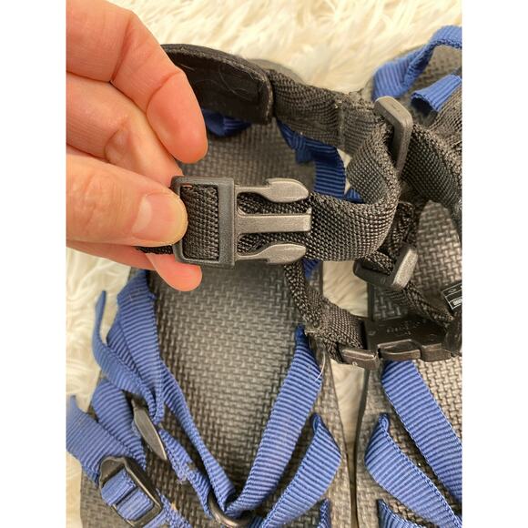 Teva Women's 7 Blue Black Strappy Slingback Sport Sandals - Picture 4 of 9